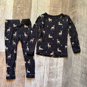 Kyte Baby Midnight Reindeer Bamboo Pajamas 3T